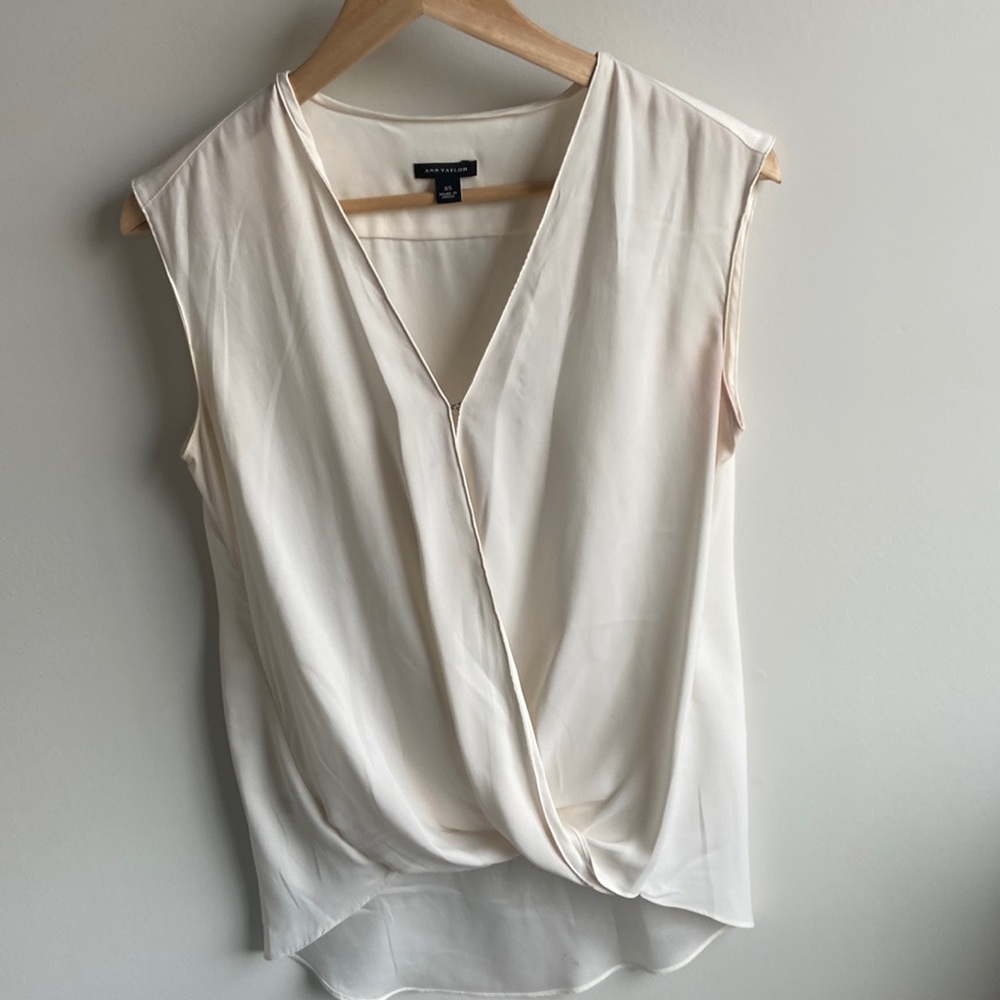 Ann Taylor business casual ivory blouse